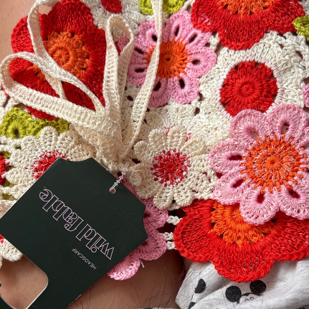 Wild Fable Multicolor Crochet Floral hair scarf